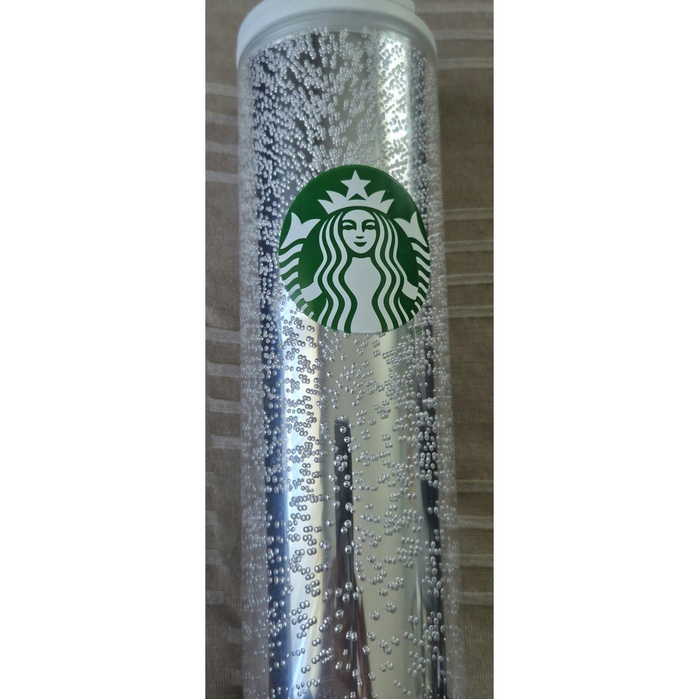 Starbucks Holiday 2020  Silver/Platinum Hot Cold Bubble Tumbler‎  16oz